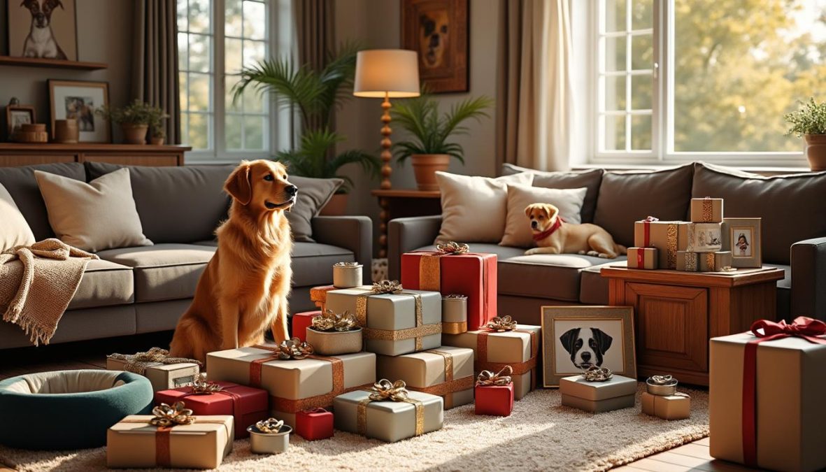 découvrez plus de 30 idées cadeaux originales et attentionnées pour gâter ceux dont le chien est un véritable membre de la famille. trouvez le présent parfait qui fera plaisir aux amoureux des chiens.