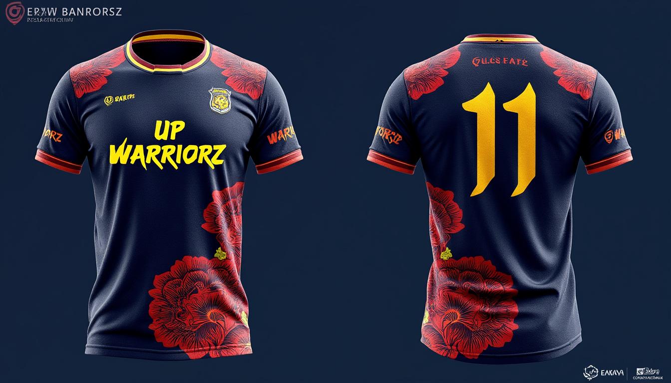 découvrez comment ekaya rend hommage à l'héritage banarasi avec le nouveau maillot des up warriorz, alliant tradition et passion sportive.