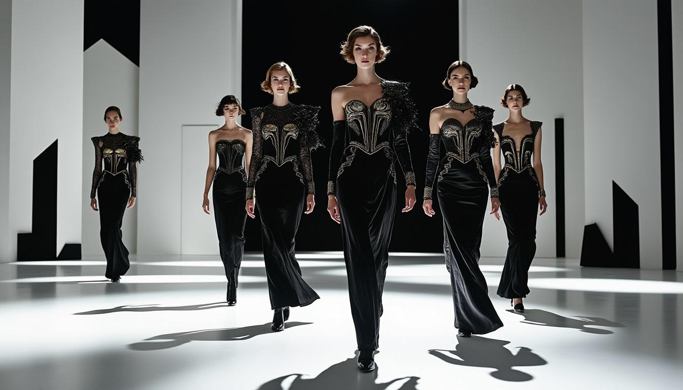 découvrez comment rabanne mêle vintage et atmosphère sombre lors de la paris fashion week, tandis qu'icicle propose une réinterprétation audacieuse du cocooning.