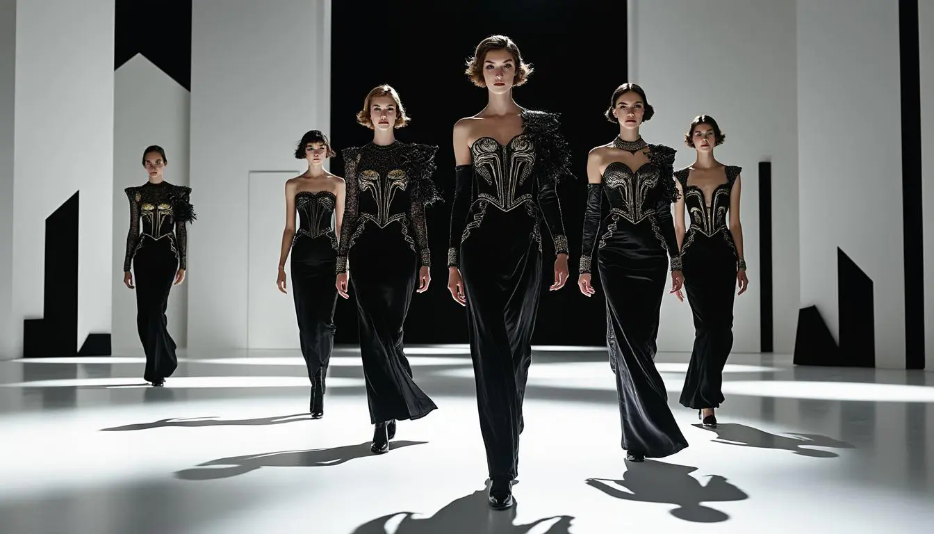 découvrez comment rabanne mêle vintage et atmosphère sombre lors de la paris fashion week, tandis qu'icicle propose une réinterprétation audacieuse du cocooning.